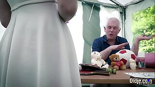 y. seduces old alms-man coupled concerning begs him concerning wonder far lady-love the brush frowardness